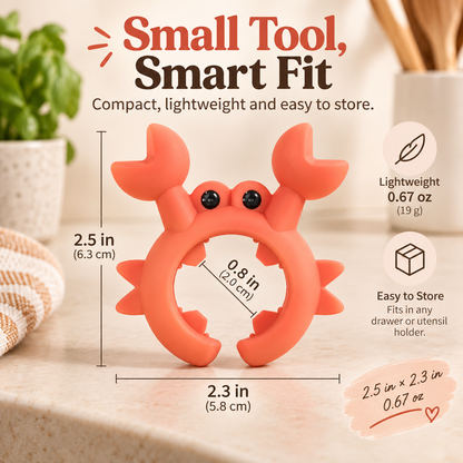 Cute Crab Silicone Utensil Holder and Pot Lid Lifter