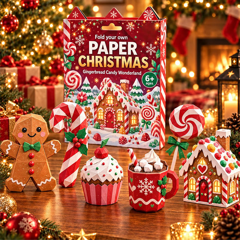 DIY Christmas Paper Craft Kit Fold, Create & Build Your Own Festive Village
