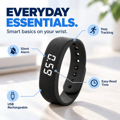 Silent Vibrating Alarm Wristband | Quiet Wake-Up & Step Tracker