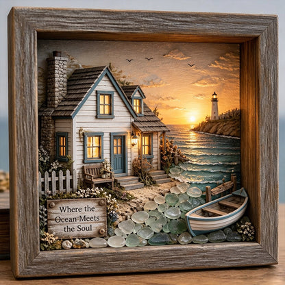 Lighthouse Shadow Box Light