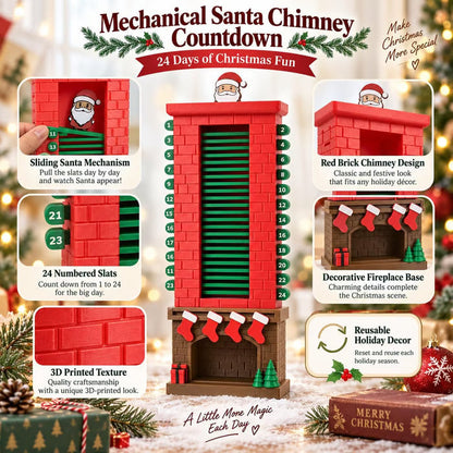 Santa Chimney Advent Calendar 24-Day Christmas Countdown