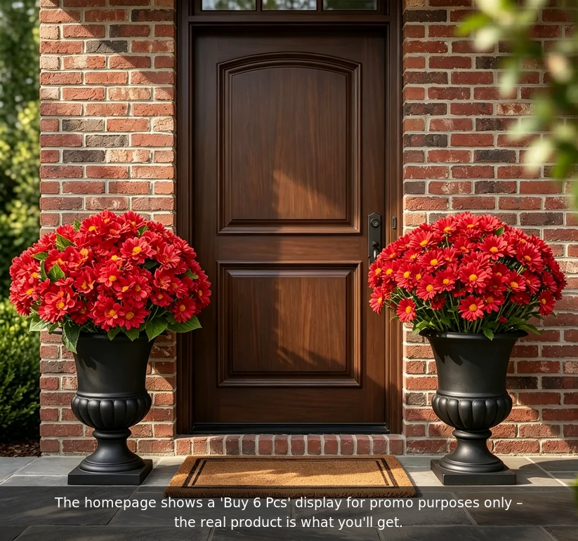 Artificial Outdoor Sunset Mums Flowers - UV resistant, Waterproof, Windproof