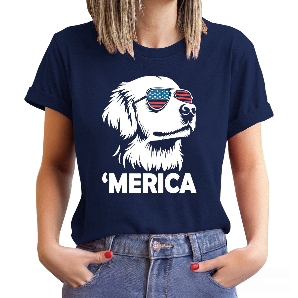 Merica Golden Retriever Shirt | 4th of July Dog Shirt