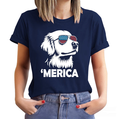 Merica Golden Retriever Shirt | 4th of July Dog Shirt