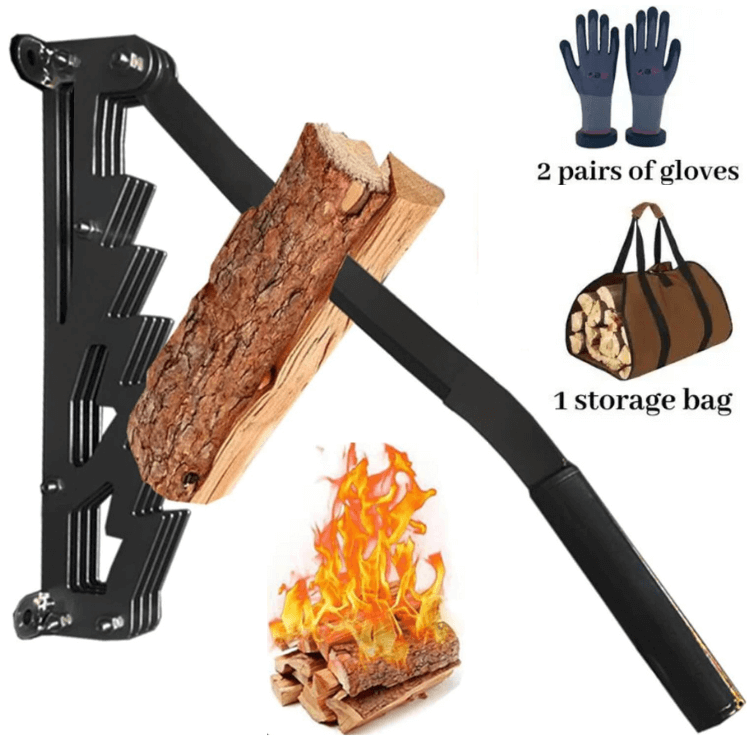 German Quality Wall Mounted Kindling Splitter, Safe Manual Firewood Splitting Tool