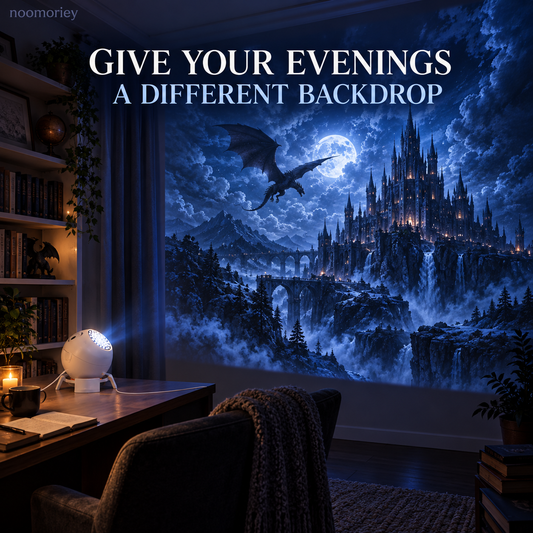 Dark Fantasy Scene Projector Immersive Castle & Moonlit Room Decor