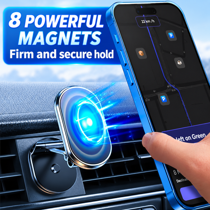 Foldable metal magnetic car phone holder - 360 rotating