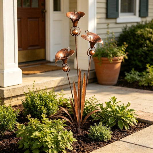 Copper Calla Garden Stake
