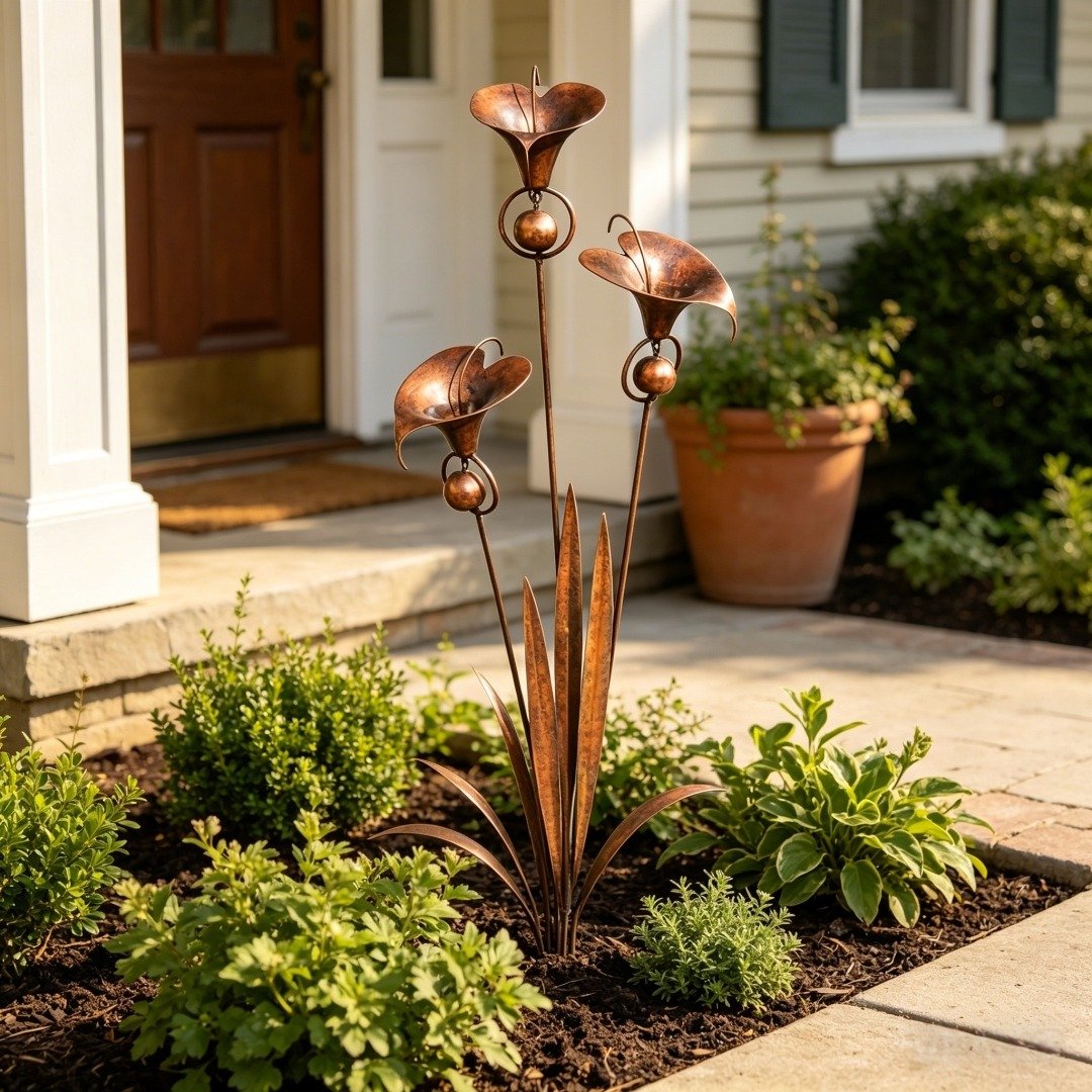 Copper Calla Garden Stake