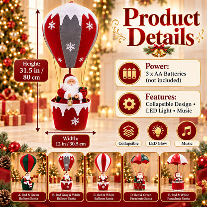 Lighted Musical Hanging Santa | Collapsible Christmas D cor