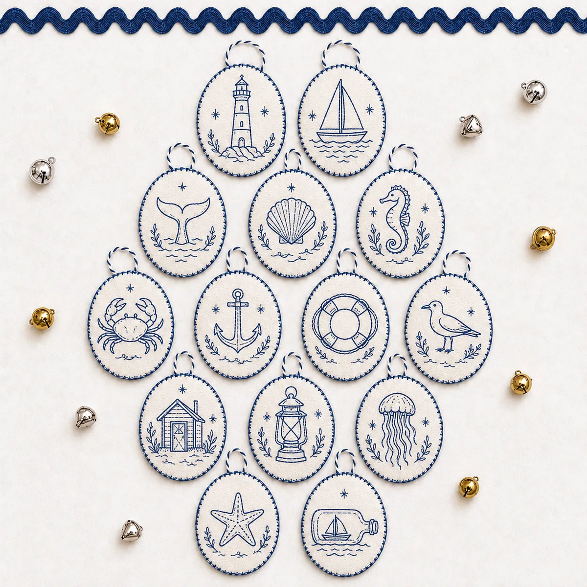 Beginner-Friendly DIY Heirloom Oval Embroidery Ornament Kit Collection