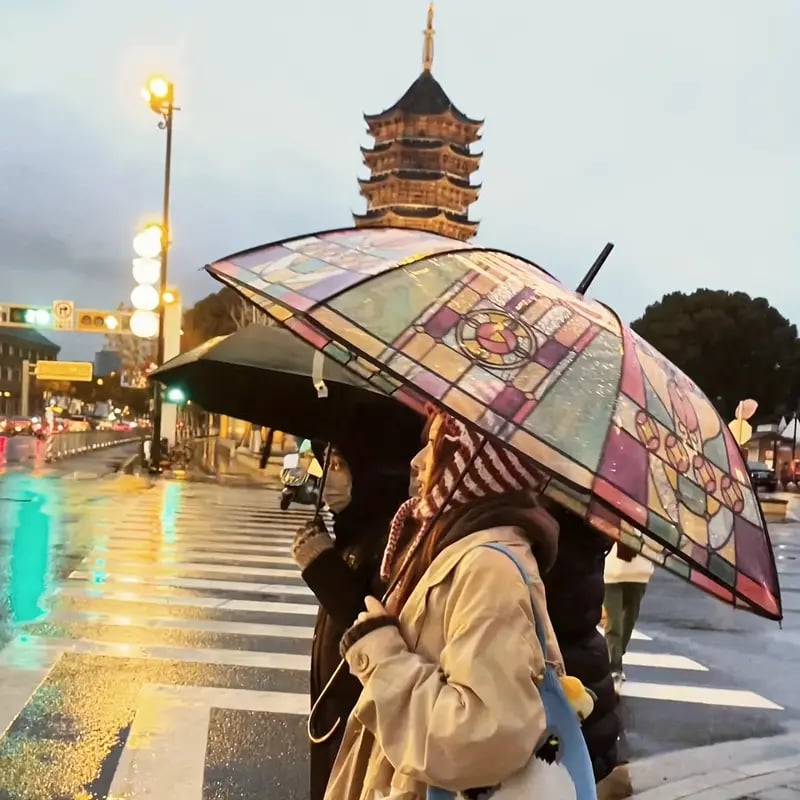 Cathedral Art Stained Glass Inspired Automatic Umbrella