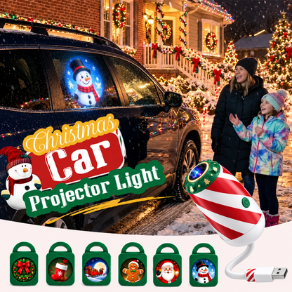 🎅🌠🎄 Merry Ride Christmas Car Projector Light – 5D Festive Projection Effect！