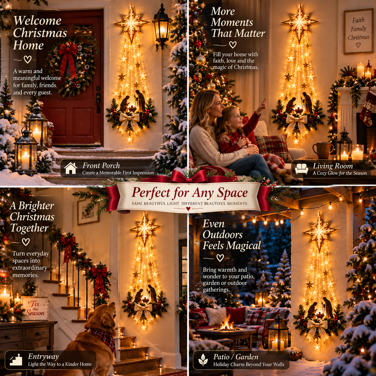 Bethlehem Star Lighted Nativity Wall Decor