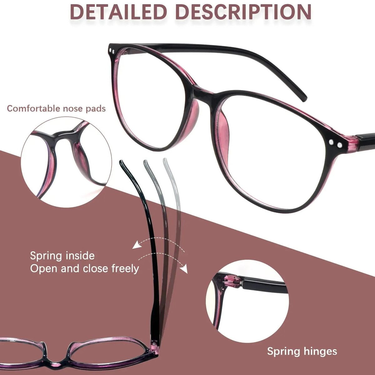 4 Pack Progressive Multifocal Reading Glasses for Women Style