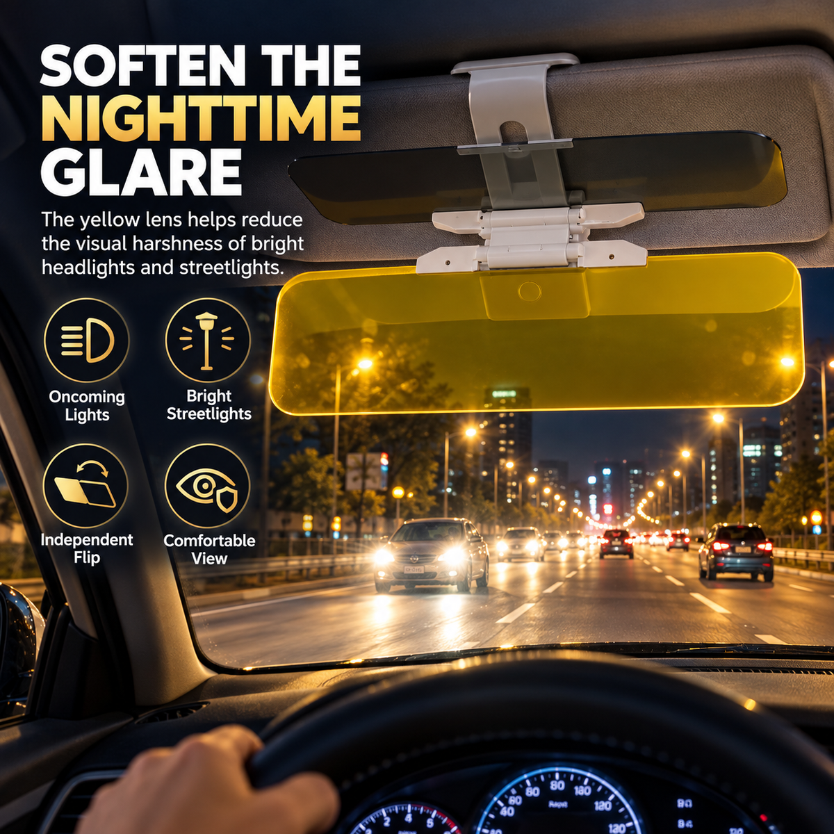2-in-1 Day & Night Anti-Glare Car Visor Extender