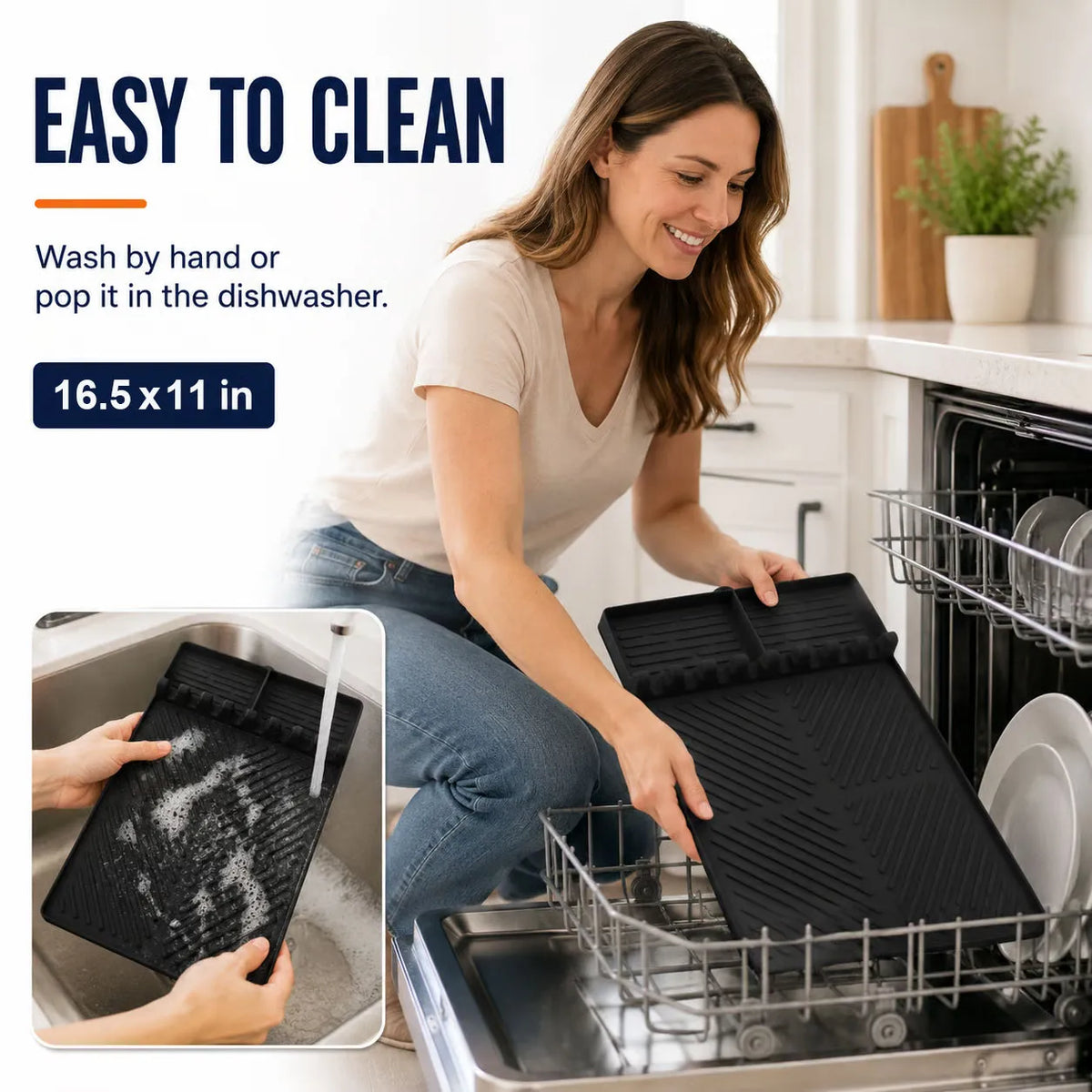 16.5" 11" Silicone Grill Side Shelf Mat Heat-Resistant, Non-Slip & Dishwasher Safe BBQ Organizer