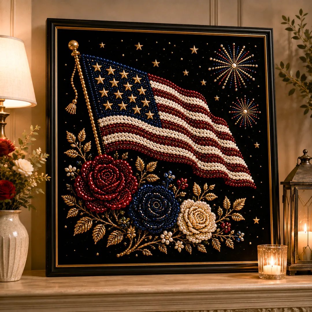 America 250th Anniversary Pearl Art Kit Stars & Stripes Skyline Limited Edition
