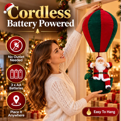 Lighted Musical Hanging Santa | Collapsible Christmas D cor
