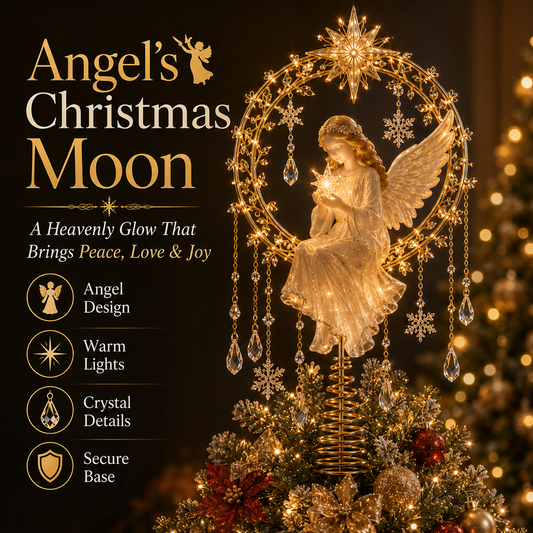 Angel s Christmas Moon Lighted Angel Tree Topper