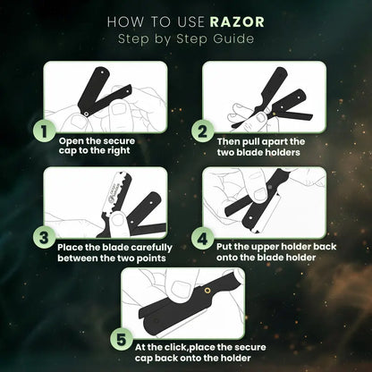 Professional Straight Razor for Men - Barber Edge Kit (100 Blades Included)