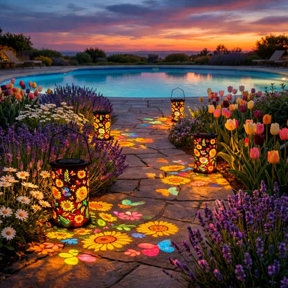 2026 Mother's Day Gifts -Glowing Colorful Sunflower Solar Garden Lantern