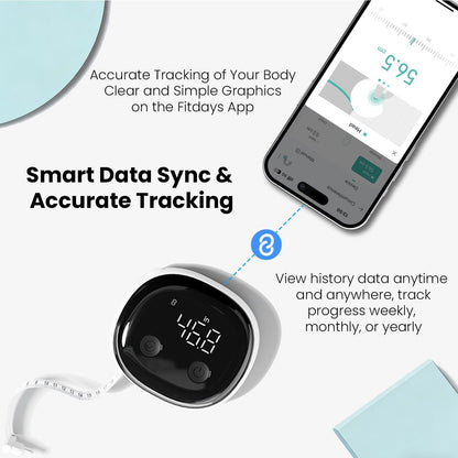 Smart Bluetooth-Enabled Digital Measuring Tape for Body Measurements (Waist, Chest, Thighs, etc.) Rechargeable