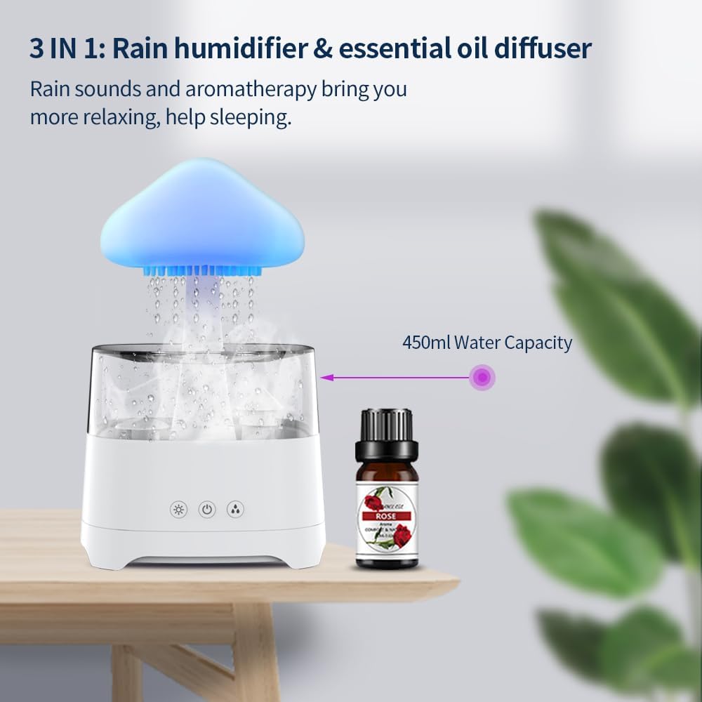 Mushroom Waterfall Humidifier Lamp
