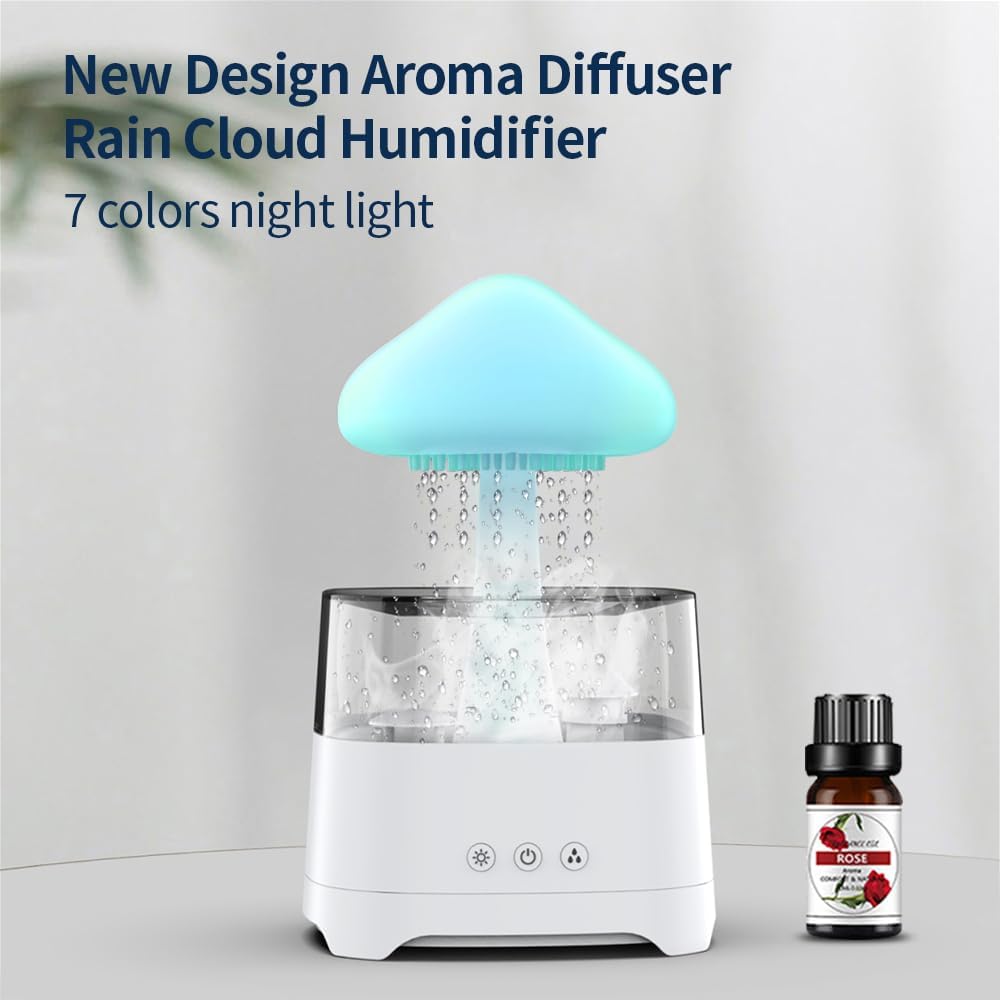 Mushroom Waterfall Humidifier Lamp