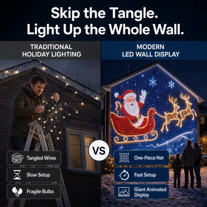 Early Christmas Christmas LED House Net & Smart Outdoor Wall Curtain Light