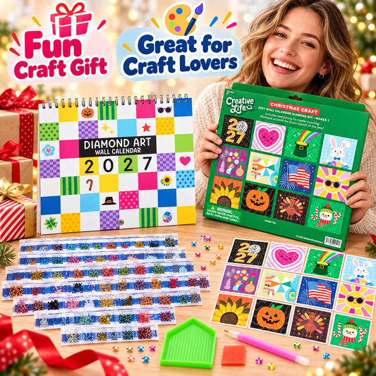 2027 Diamond Art Wall Calendar Kit | 12 Monthly Designs + Complete Gem Tools