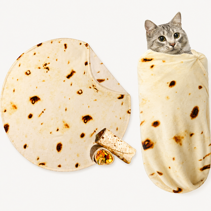 Realistic Food Blanket | Pizza, Donut & Tortilla Cozy Throw