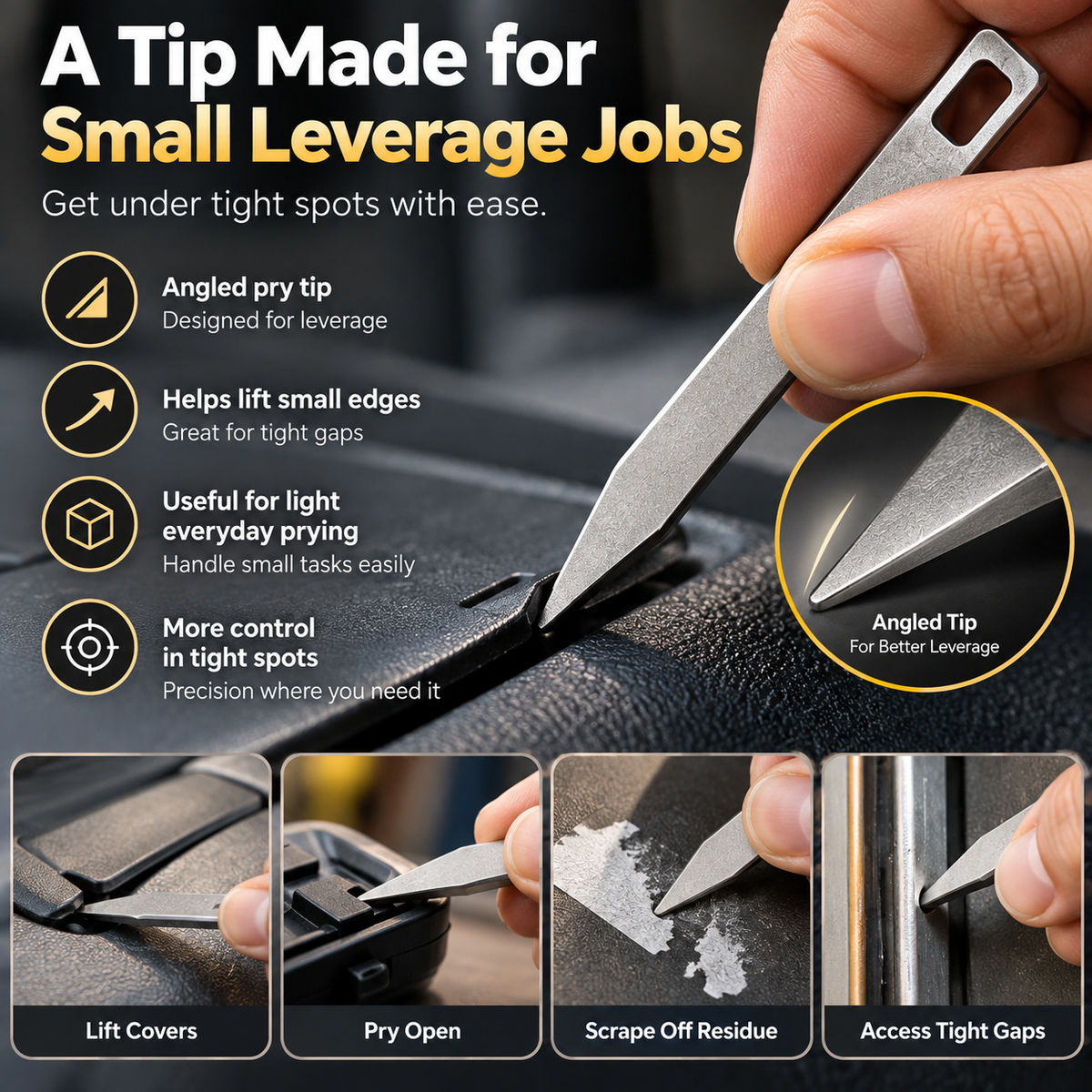 Pocket Pry Bar Compact EDC Keychain Tool for Everyday Tasks
