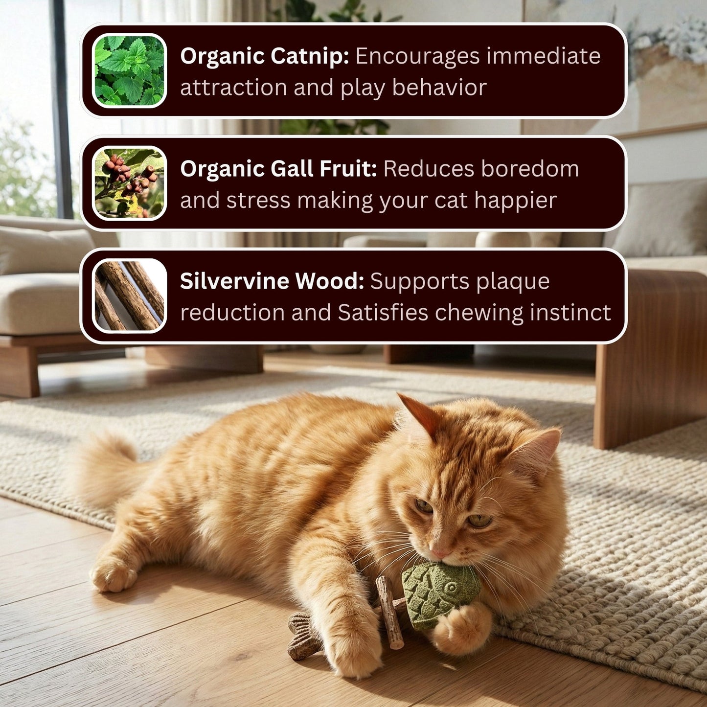 Catnip Silvervine Chew Sticks