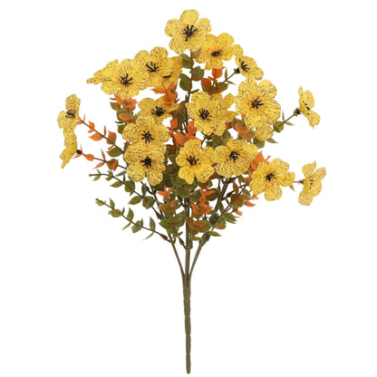 Artificial Autumn Violet Flower Bouquet Weatherproof Faux Fall Floral Stems for Porch & Home