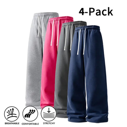 4-Pack Ultra-Soft Wide-Leg Sweatpants