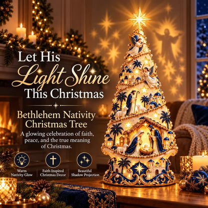 Bethlehem Nativity Light-Up Christmas Tree Jesus Shadow Projection Holiday Decor