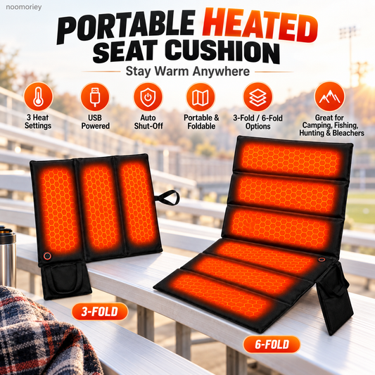 Portable Foldable Heated Seat Cushion USB-Powered with 3 Heat Settings