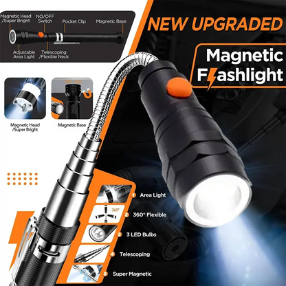 Extendable Magnetic Pickup Tool with LED Light Telescoping, Perfect Gift for Dad