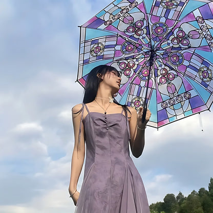 Cathedral Art Stained Glass Inspired Automatic Umbrella