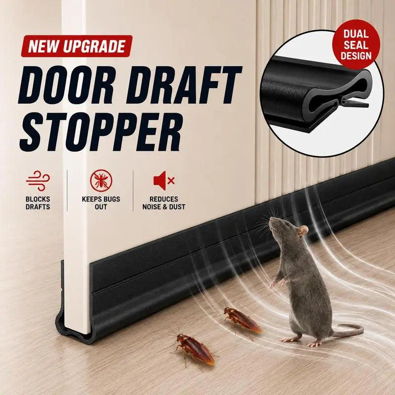 Triple Seal Under-Door Draft Stopper Self-Adhesive PVC Weather Strip