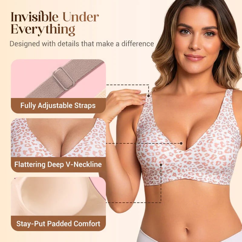 🏆Flash Sale⚡60K+ SOLD! Almost Gone💥💕Jelly Wireless Womens Comfortable Wireless Bras∣Push Up Bralettes∣Seamless Tshirts Bras∣Deep V
