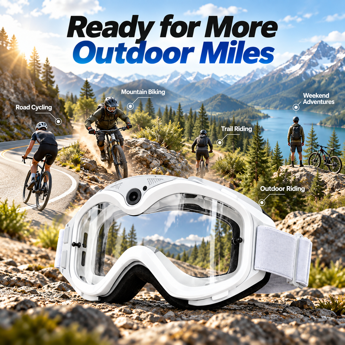 Wide-View Cycling Goggles Wind & Dust Protection for Outdoor Riding