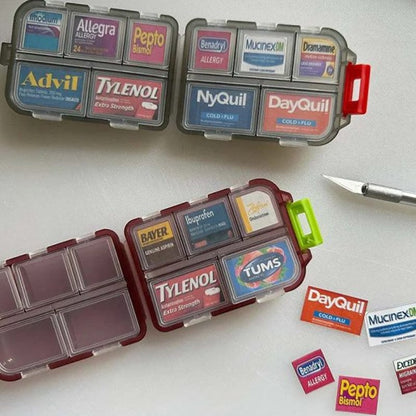 Mother's Day Travel Pill Organizer Box (161 Labels for Customization)