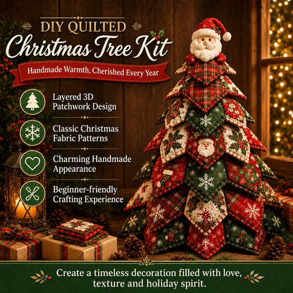 Offer - DIY Quilted Christmas Tree Kit Handmade Fabric Holiday Tabletop Tree Decor