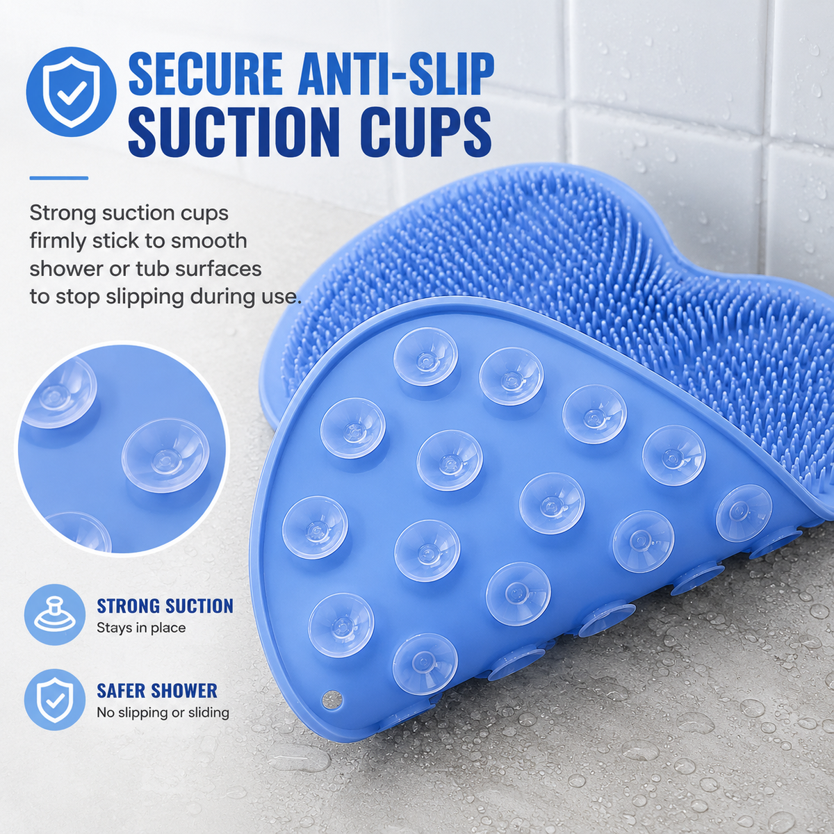 Back/Foot Shower Cleansing Brush - For Cleansing and Exfoliation