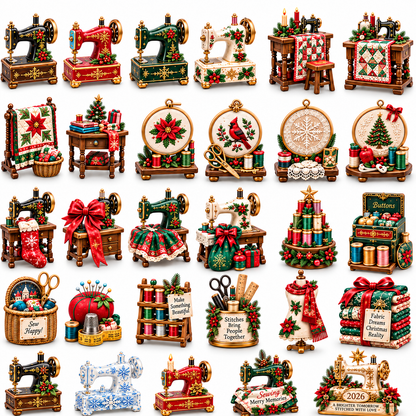 Sewing Christmas Atelier 2026 24-Day Countdown Collection with 24 Unique Sewing & Quilting Miniatures