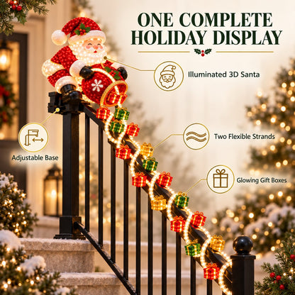 Santa Magic Gift Cascade Railing Light