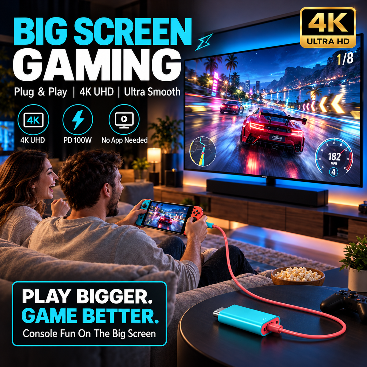 USB-C to HDMI Adapter Cable for Switch