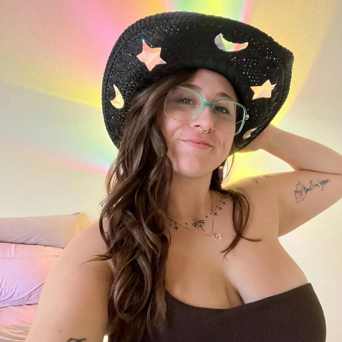 🏆Flash Sale⚡ 50K+ SOLD! Almost Gone-💥🔥Suncatcher Cowgirl Straw Prism Hat